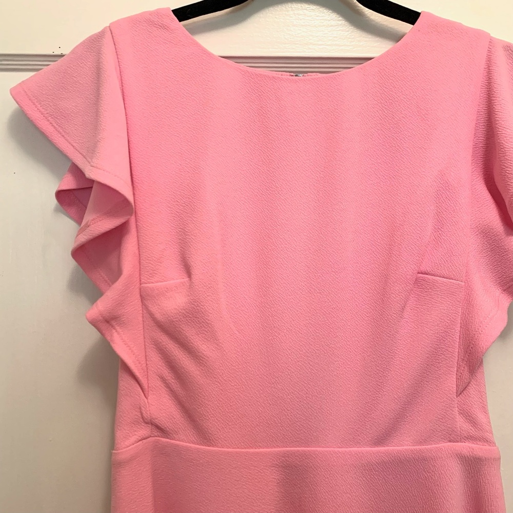 Pink Ruffle Sleeve Mini Dress - Picture 2 of 7